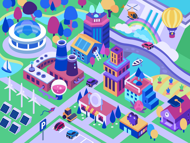 Future city map by Lena Khamidullina on Dribbble