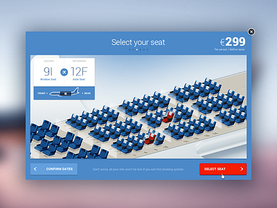 Flight Seat Selector art design illustration interface photoshop retouche ui vector visual web