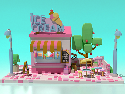 ice cream low poly