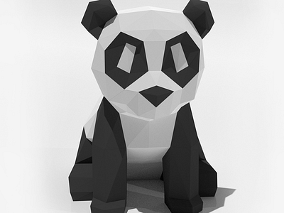 panda low poly 3d bajo beer design graphic design illustration panda