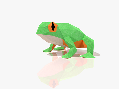 frog papercraft lowpoly 3d bajo design frog graphic design papercraft rana