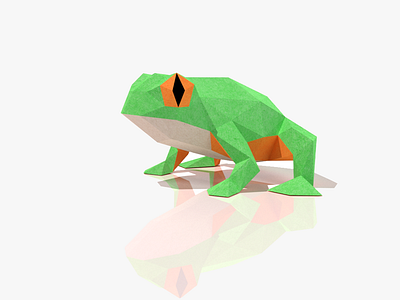 frog papercraft lowpoly