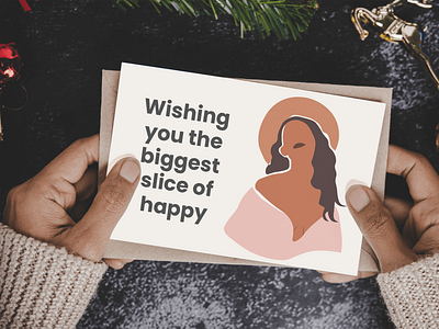 Wishing you the biggest slice of happy today Card branding design graphic design illustration typography vector