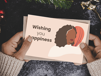 Wishing you happiness Card branding design graphic design illustration typography vector