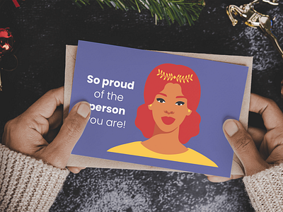 So proud of the person you are Card branding design graphic design illustration typography vector