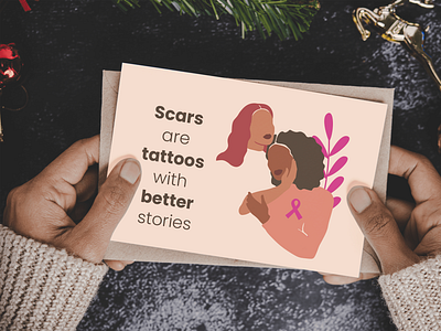 Scars are tattoos with better stories Card branding design graphic design illustration typography vector