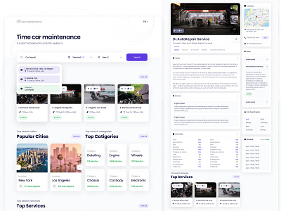 Car Repair search service - catalog auto car catalog pages search service ui web webdesign white