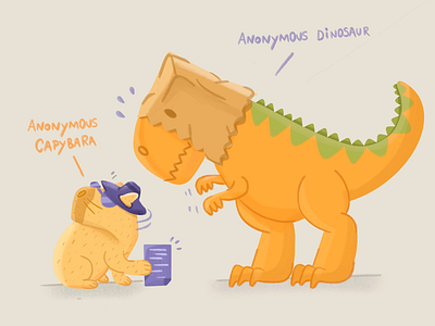 Sharing Google Docs capybara character design dinosaur google illustration procreate