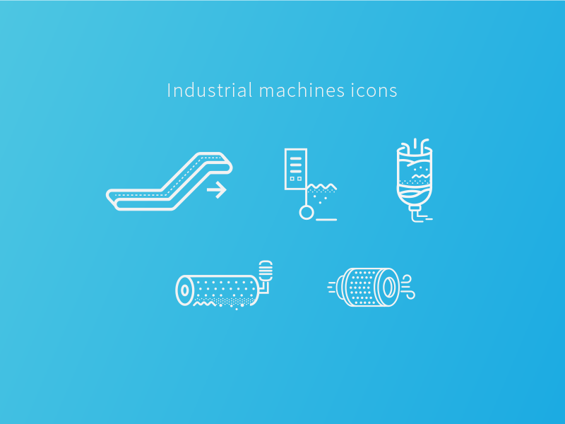 Industrial machines icons equipaments graphic design icon icons illustration industry machine