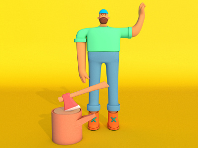 Lumberjack 3d character character design cinema 4d motion graphics