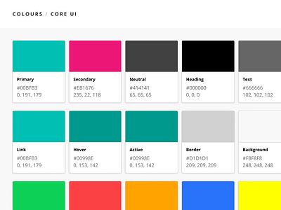 Colours - Core UI