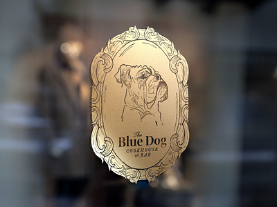 The Blue Dog Restaurant & Bar Window Logo