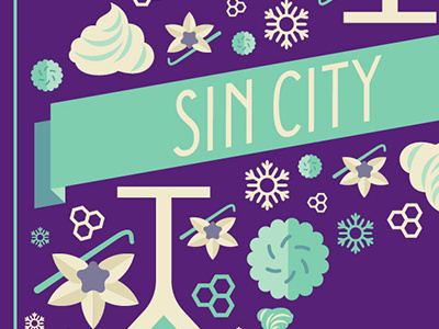 Drink Menu: Sin City banner casino holiday honey juice liquor mixed drink alcohol party snowflakes vanilla vodka whipped cream