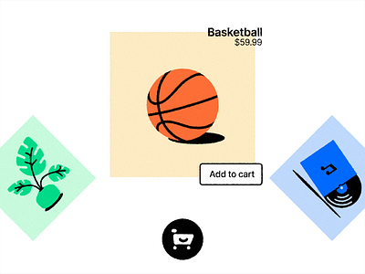Adding to cart animation ecommerce illustration motion graphics