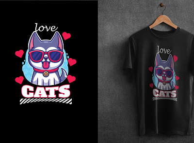 Cat T-shirt Design black t shirt design branding design graphic design graphics design illustration t shirt t shirt design tshirt design