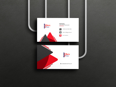 Red minimal business card design