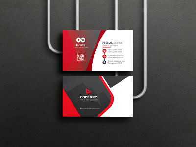 Red minimal business card design branding business card design design graphic design graphics design illustration minimal business card red minimal business card design