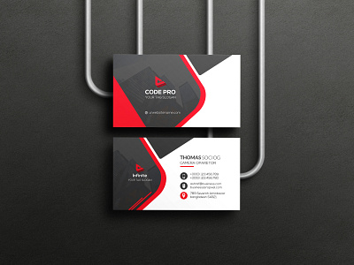 Red minimal business card design