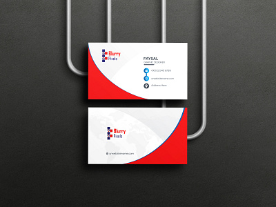 Red minimal business card design