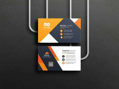 Yellow minimal business card design