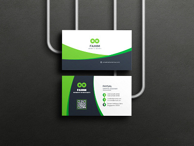 Green minimal business card design branding business card design design graphic design graphics design green business card illustration poster design