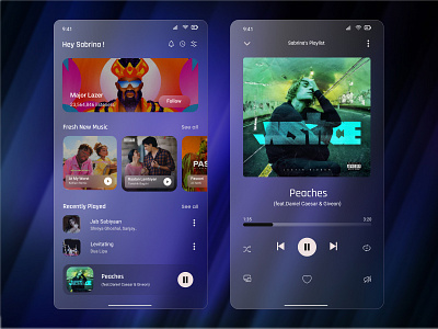 Music Application- Glass Morphism