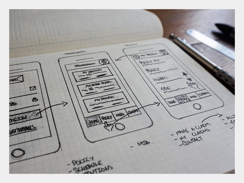 Motor Claims Initial Sketch wireframe ux experience user sketchpad sketchbook sketch pencil moleskine drawing design