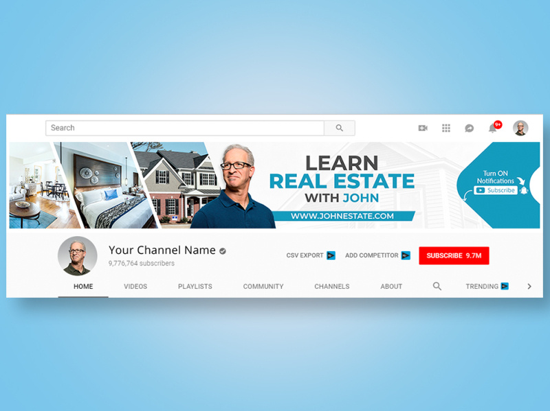 Real Estate YouTube Channel Art by TubeBanners on Dribbble