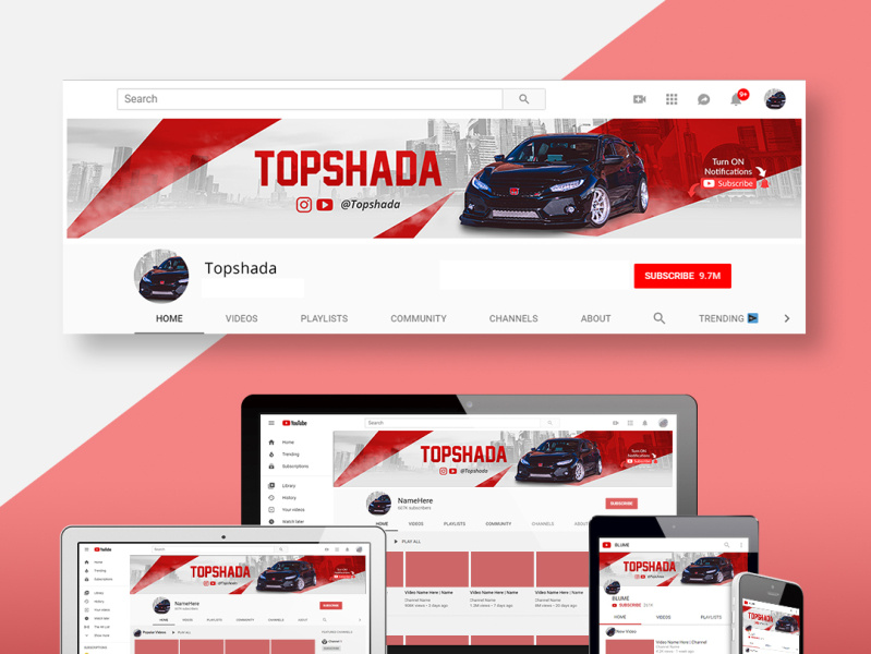 Car Channel YouTube Banner by TubeBanners on Dribbble