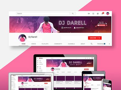 DJ DARELL YouTube Banner | Channel ART banner channel art design dj music youtube