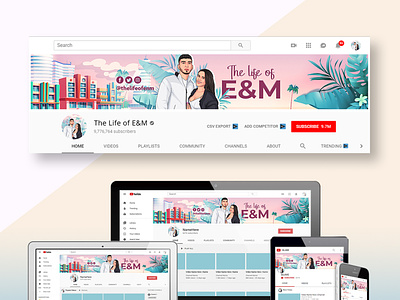 Couple Channel YouTube Banner banner channel art couple design family youtube