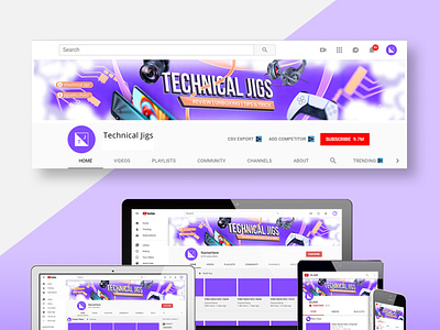 Tech Channel Art | Tech Channel YouTube Banner banner channel art creative design tech technology youtube