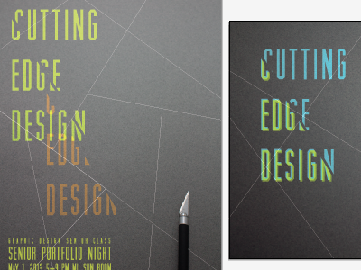 Cutting Edge Design 2 experimental photography poster senior portfolio night typopgraphy