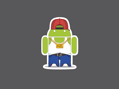 Gangster Android Sticker android baggy pants bugdroid chain gangsta gangster hare jackrabbit rabbit thug