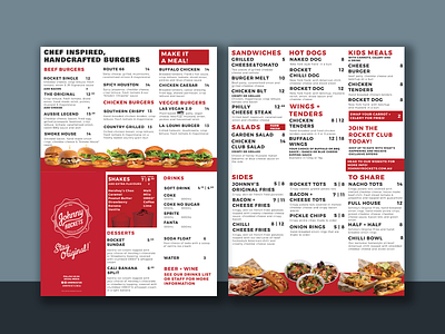 Johnny Rockets (AUS) Menu Refresh branding design graphic design illustrator menu menu design