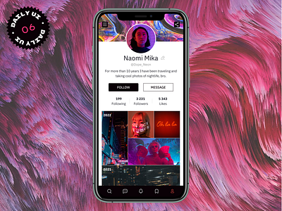 Daily UI 006 - User Profile app daily daily 100 daily ui 01 dailyui dailyuichallenge design profile social media ui