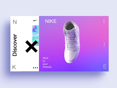 Nike discover page animated display web