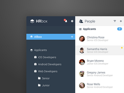 HRbox - UI Concept app design concept design hr software tobia crivellari ui ui design
