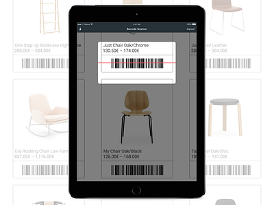 Bonagora POS for iOS - Barcode Scanning b2b bonagora design furniture home home décore home fashion house ios shopping ui ui design