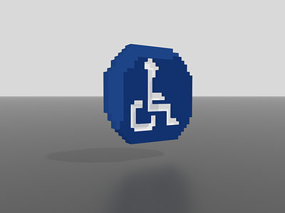 Disabled Sign 3d design disabled illustration sandbox sign voxel