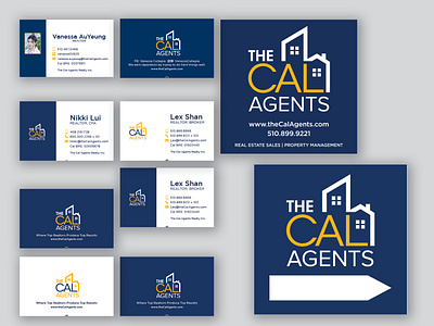 The Cal Agents Marketing Collateral branding business cards marketing collateral real estate realtors signs tca the cal agents typography