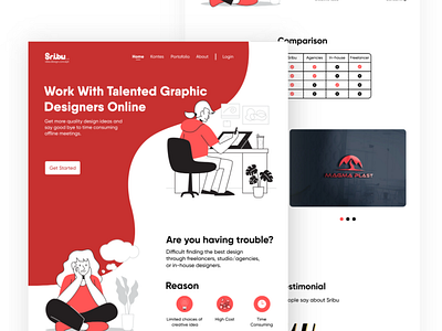 Redesign Sribu Landing Page adobexd branding contest figma graphic design illustration marketplace sketch ui uiux uxr