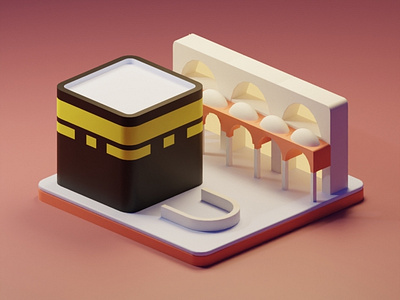 3D Lowpoly Ka'bah 3d 3dillustration 3dlowpoly adobexd blender figma illustration kabah makkah uidesigner uiux uxr webdesign webflow