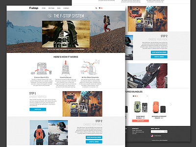 The f-stop system landing page equipment flat how to instructions landing page photography product ui ux web web design website