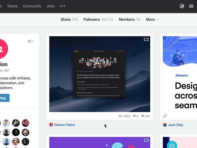 Hover-For-Context Concept for Dribbble