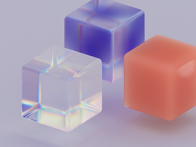 Cubes - 3D material exploration 3d c4d cinema4d design glass gradient holographic illustration iridescent material purple render wax