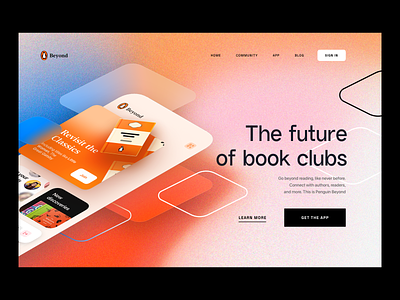 Penguin Beyond | Landing Page Design 🐧📖 app book gradient hero interface landing page orange page product design reading social ui ux web