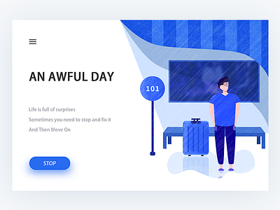 An Awful Day blue illustration plan web