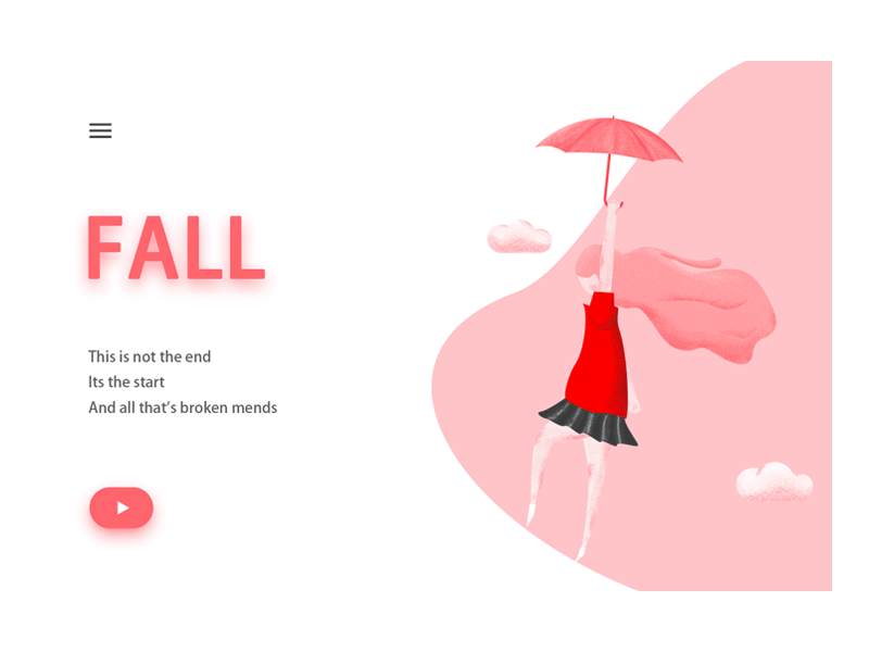 Fall illustration pink ui web