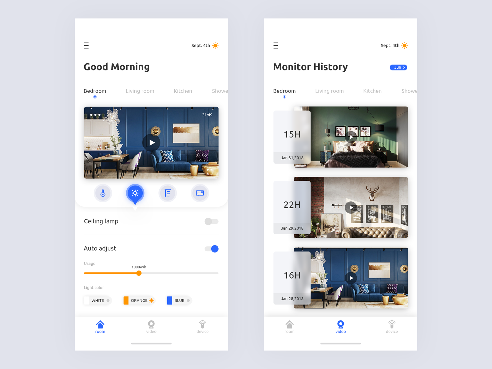 Smart Home System App Concept by M. for Queble on Dribbble
